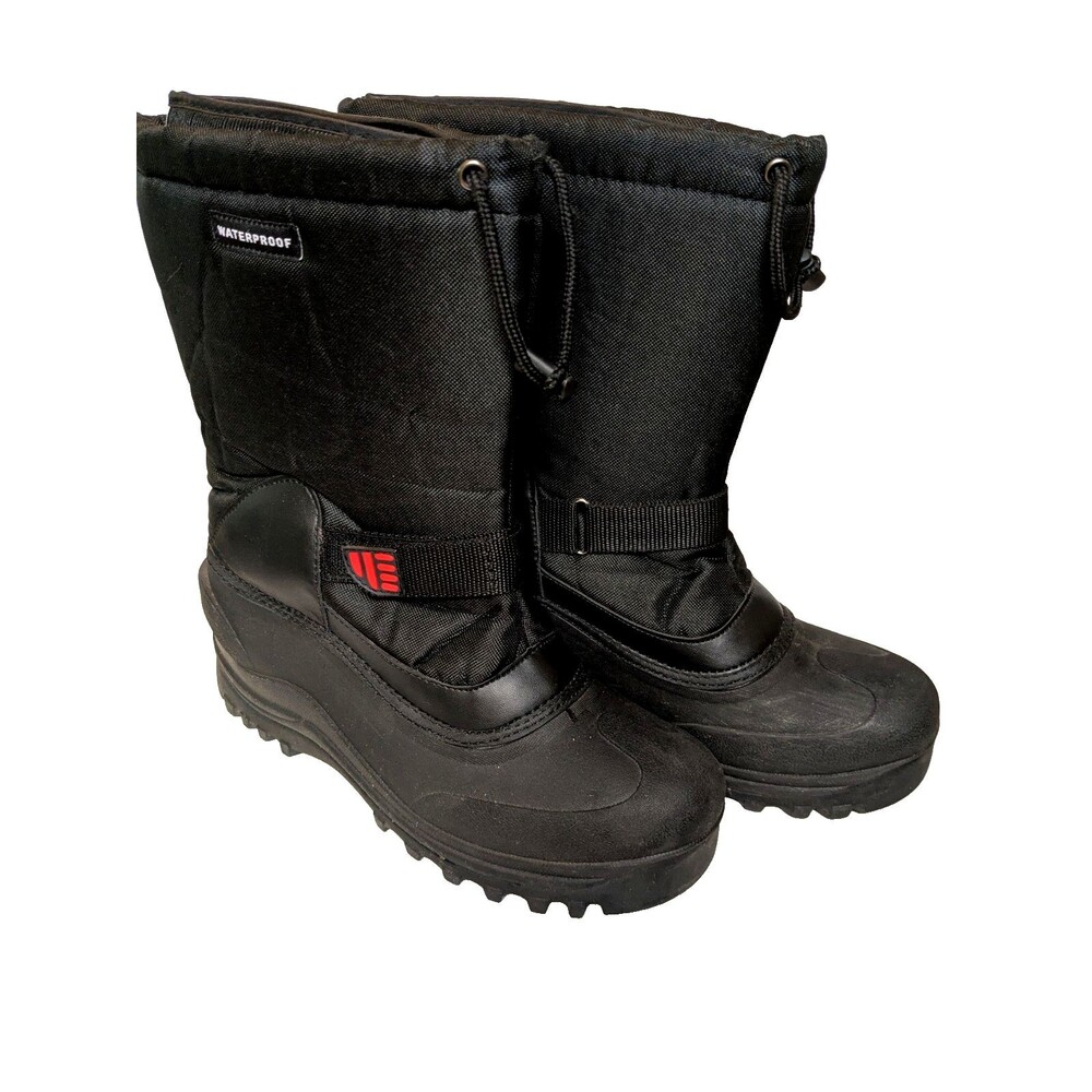 Climate X Waterproof Snow Boots Size 10 Black Winter Insulated Slip-On Outdoor